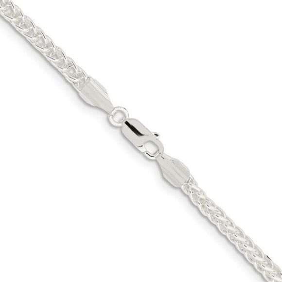 3mm, Sterling Silver Square Solid Spiga Chain Necklace, 22 Inch - Picture 3 of 6